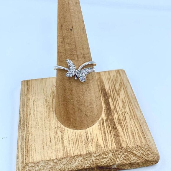 Butterfly CZ Sterling Silver Ring Size 6 - Picture 2 of 7
